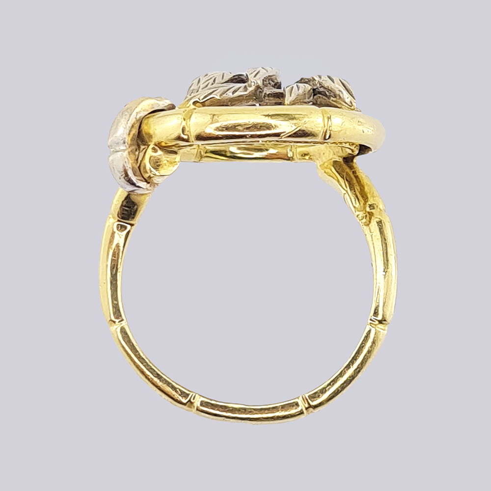 Кольцо золотое «Листья бамбука» (585 проба, СССР)