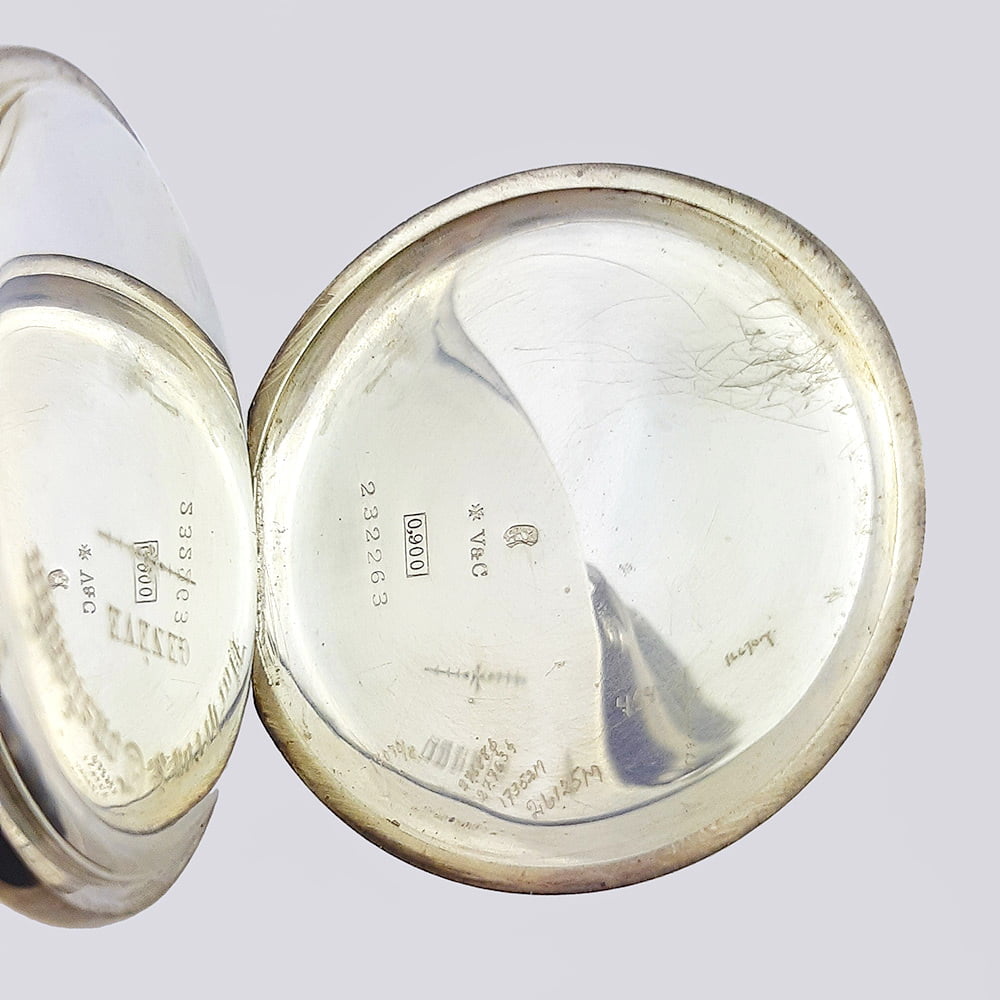 Карманные двухкрышечные серебряные часы Vacheron Constantin 800 пробы