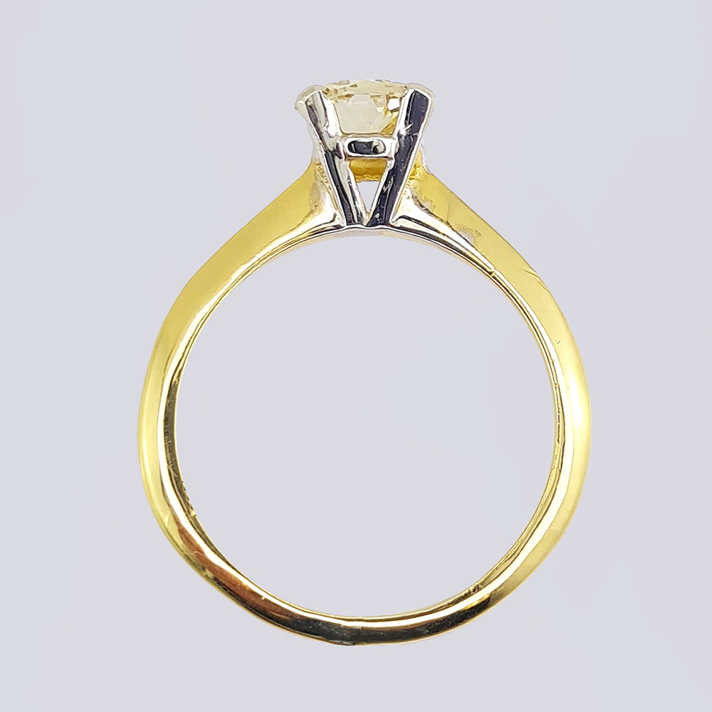 Кольцо СССР с большим бриллиантом из золота 585 пробы