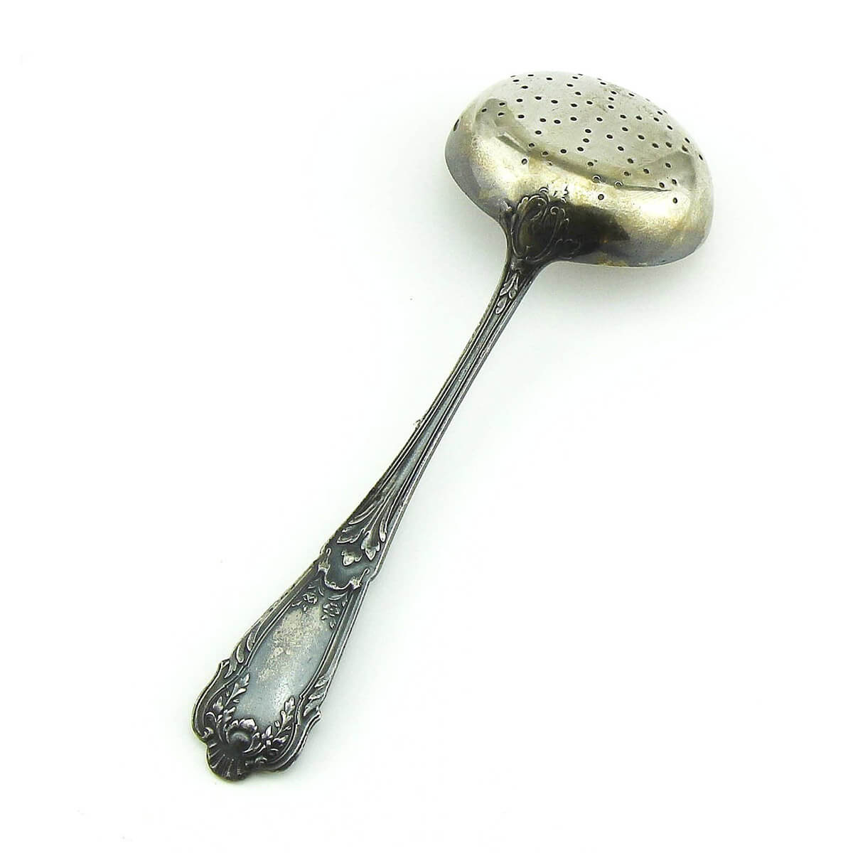 Серебряное ситечко для чая с ручкой (84 проба, 19 век)