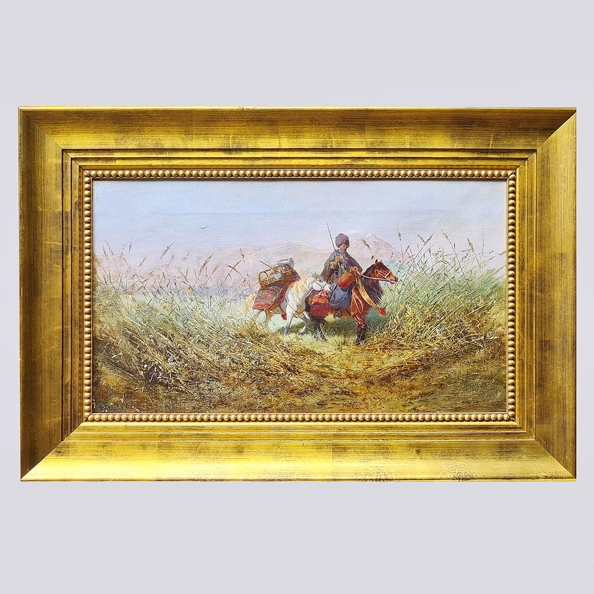 Картина «Всадник в пути», холст, масло (1880-1890 гг, Габашвили Г.И.)