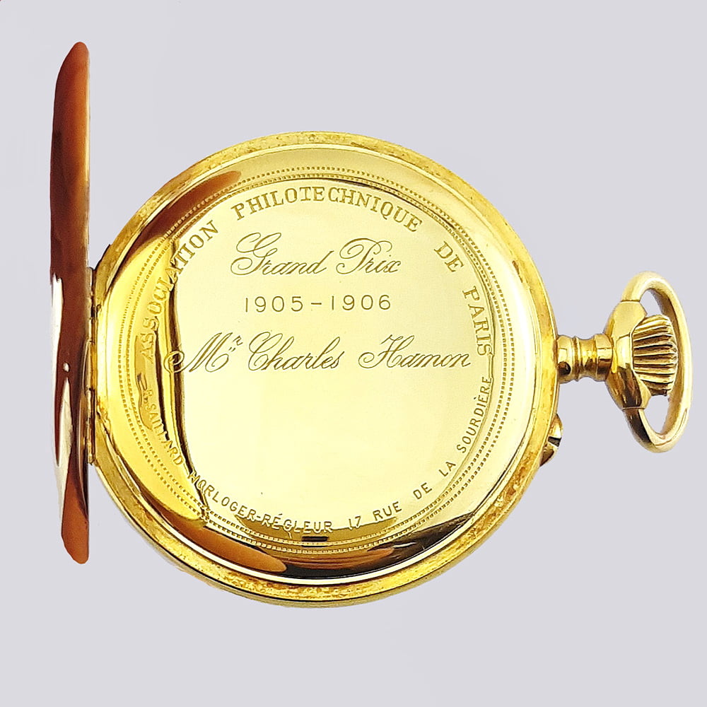 Двухкрышечные золотые карманные часы Charles Hamon 585 пробы