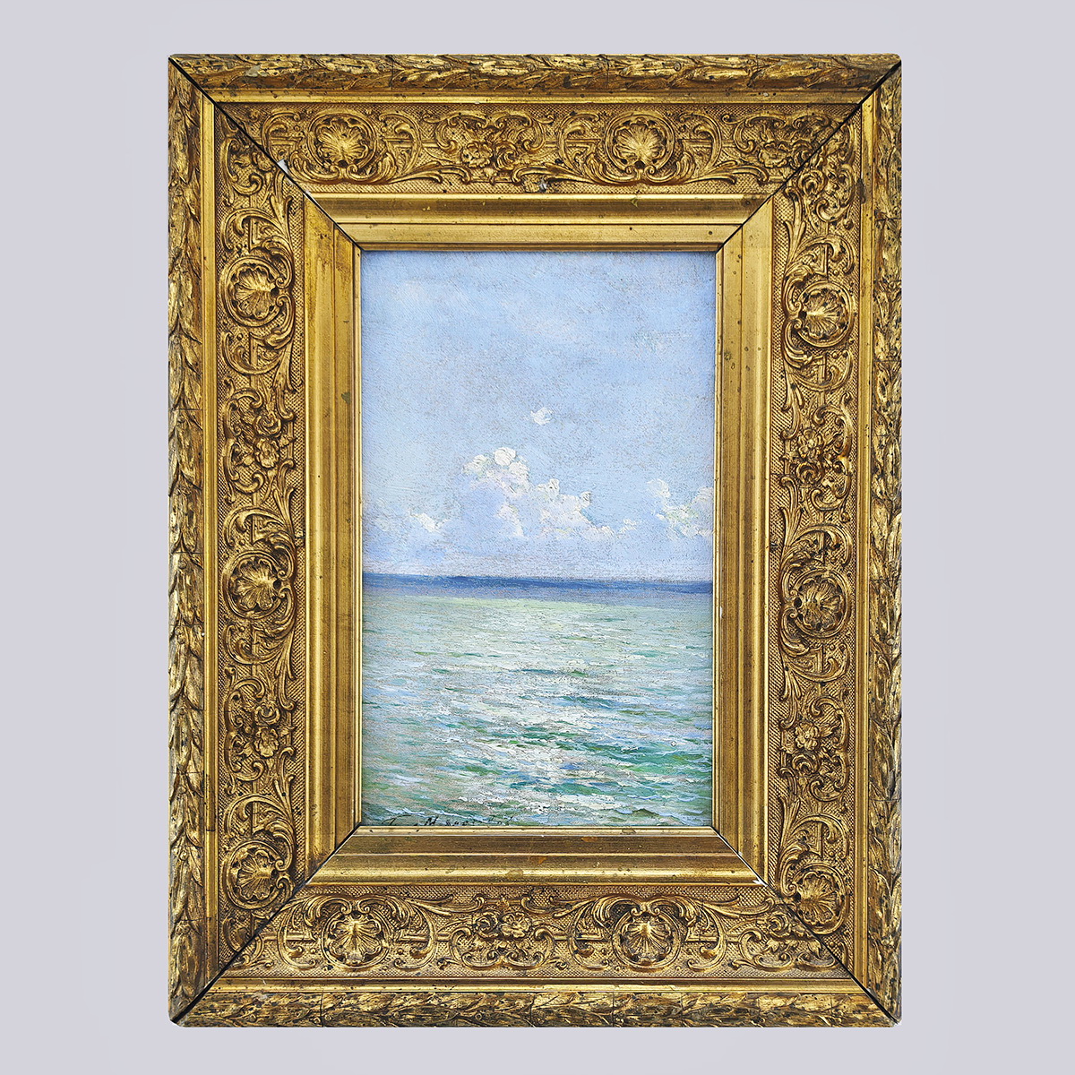 Картина «Море», художник Мясоедов Г.Г. с экспертизой (картон, масло)