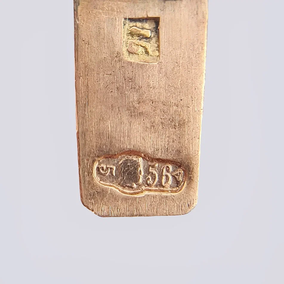 Золотой двухцветный браслет 56-й пробы