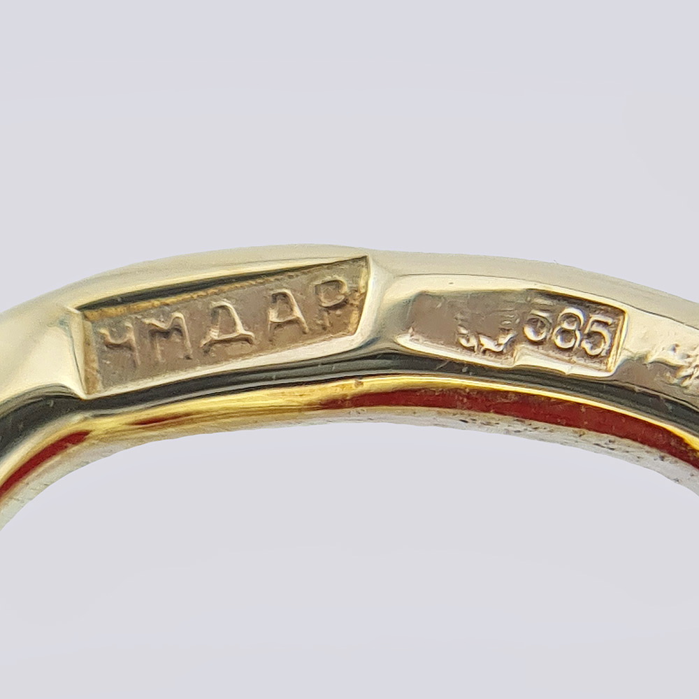 Кулон «Веточка рябины» из золота 585 пробы с агатом, змеевиком, кораллом