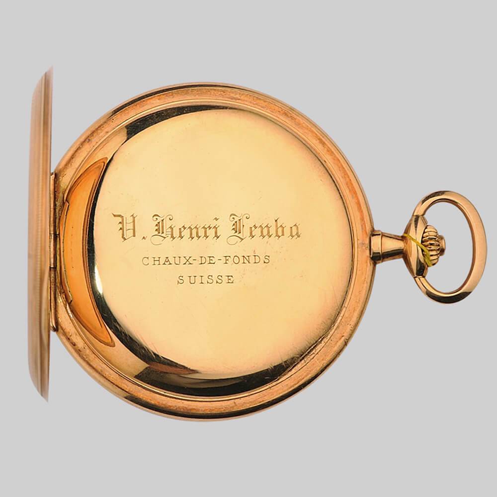 Швейцарские золотые карманные часы (V.Henri Leuba, 19 век)