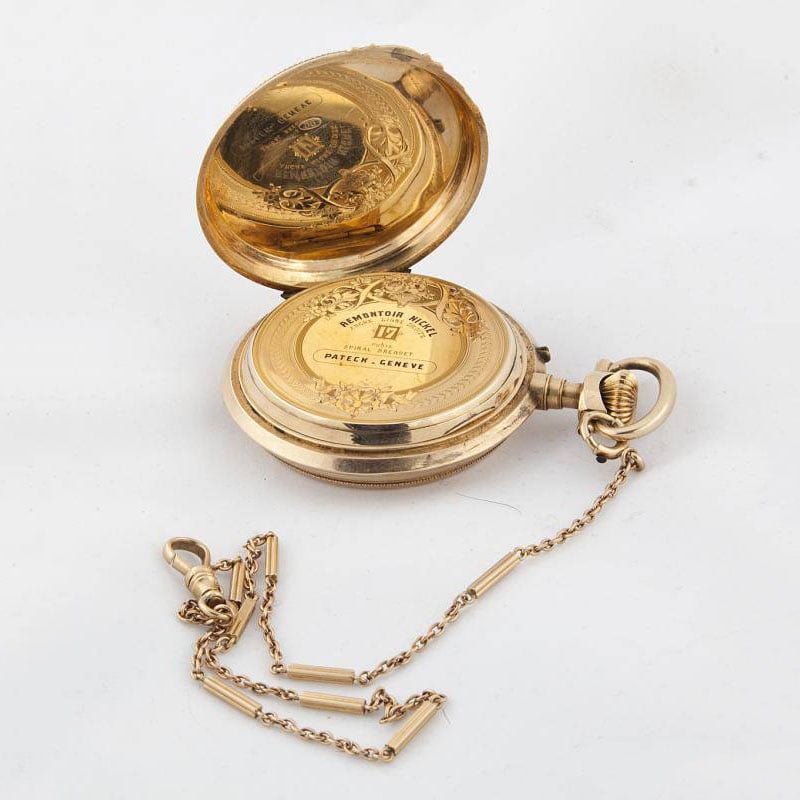 Трехкрышечные золотые карманные часы 19 века