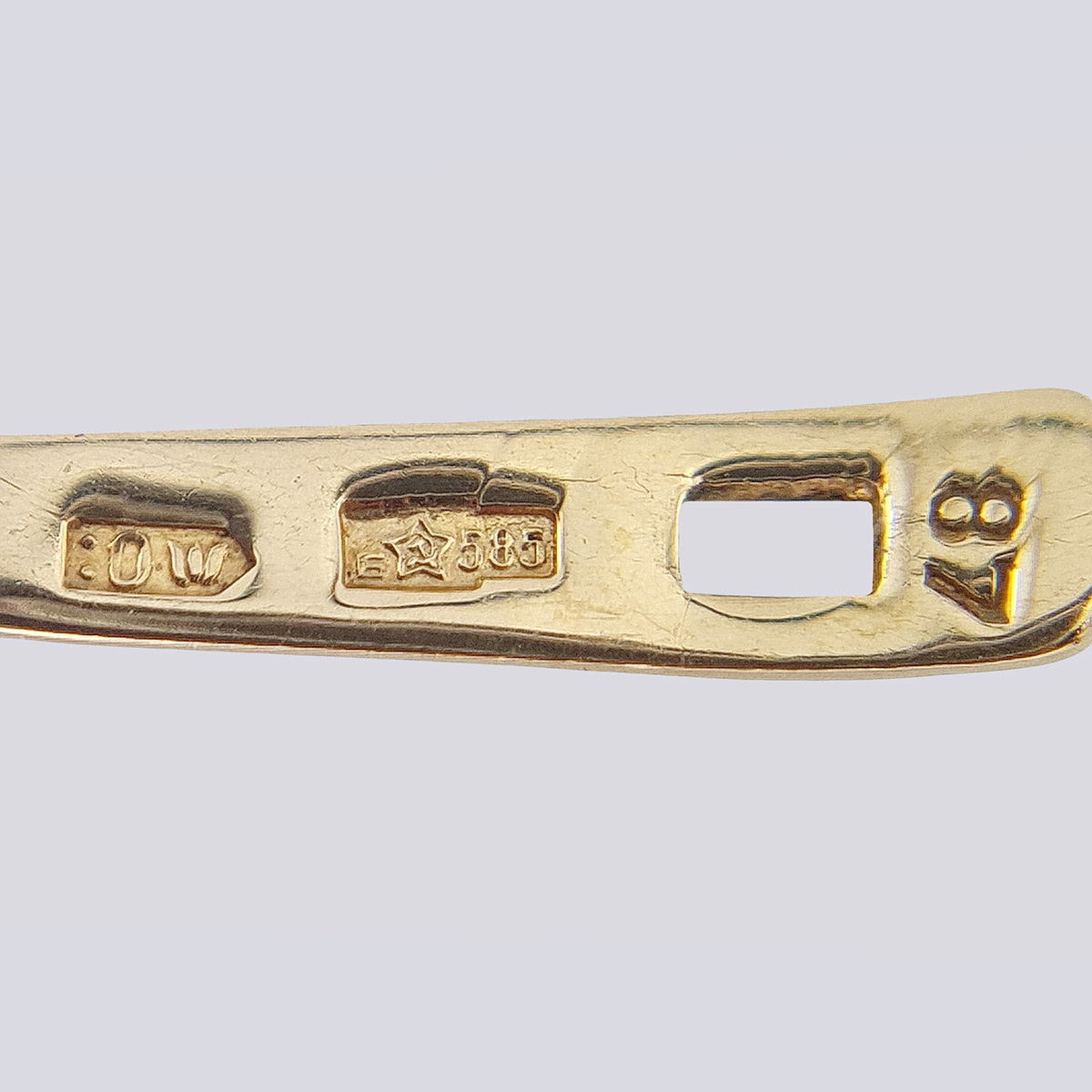 Серьги-подвески с бриллиантами периода СССР из золота 585 пробы