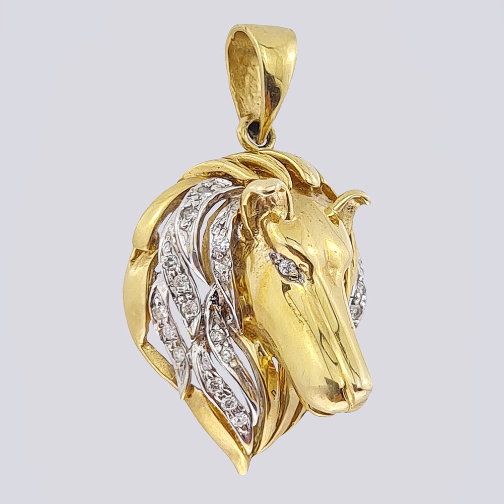Золотая подвеска «Колли» с 22 бриллиантами