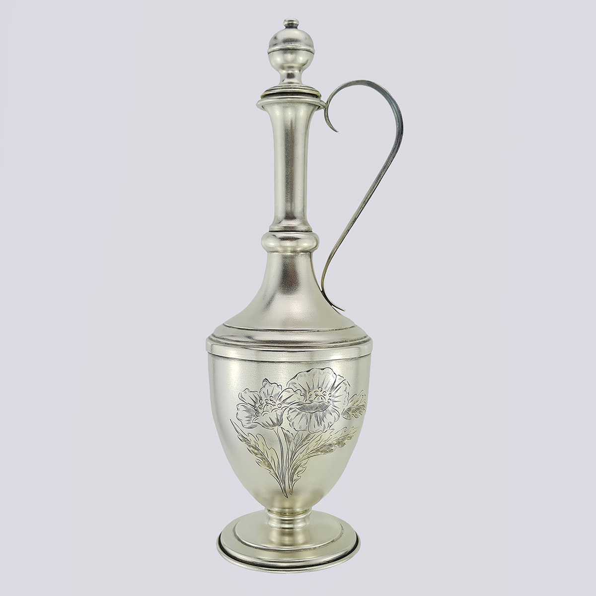 Набор для коньяка графин,поднос и 6 рюмок серебро 875 пробы 