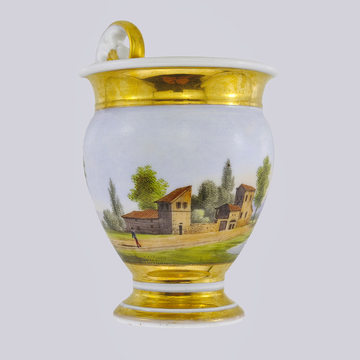 Чайная пара в стиле ампир вид города 