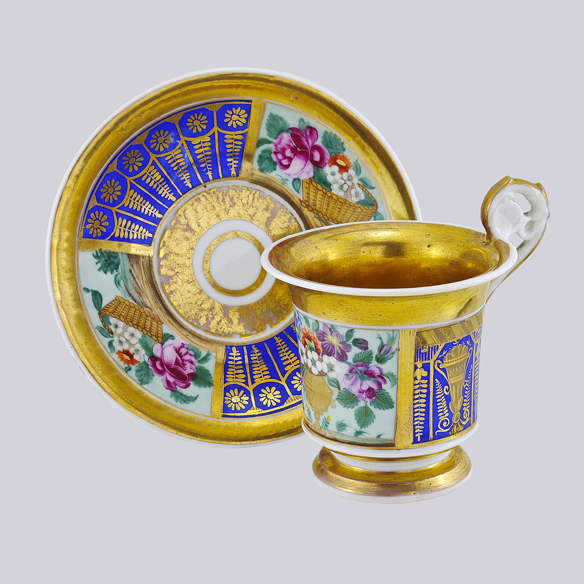 Чайная пара роспись с золочением 