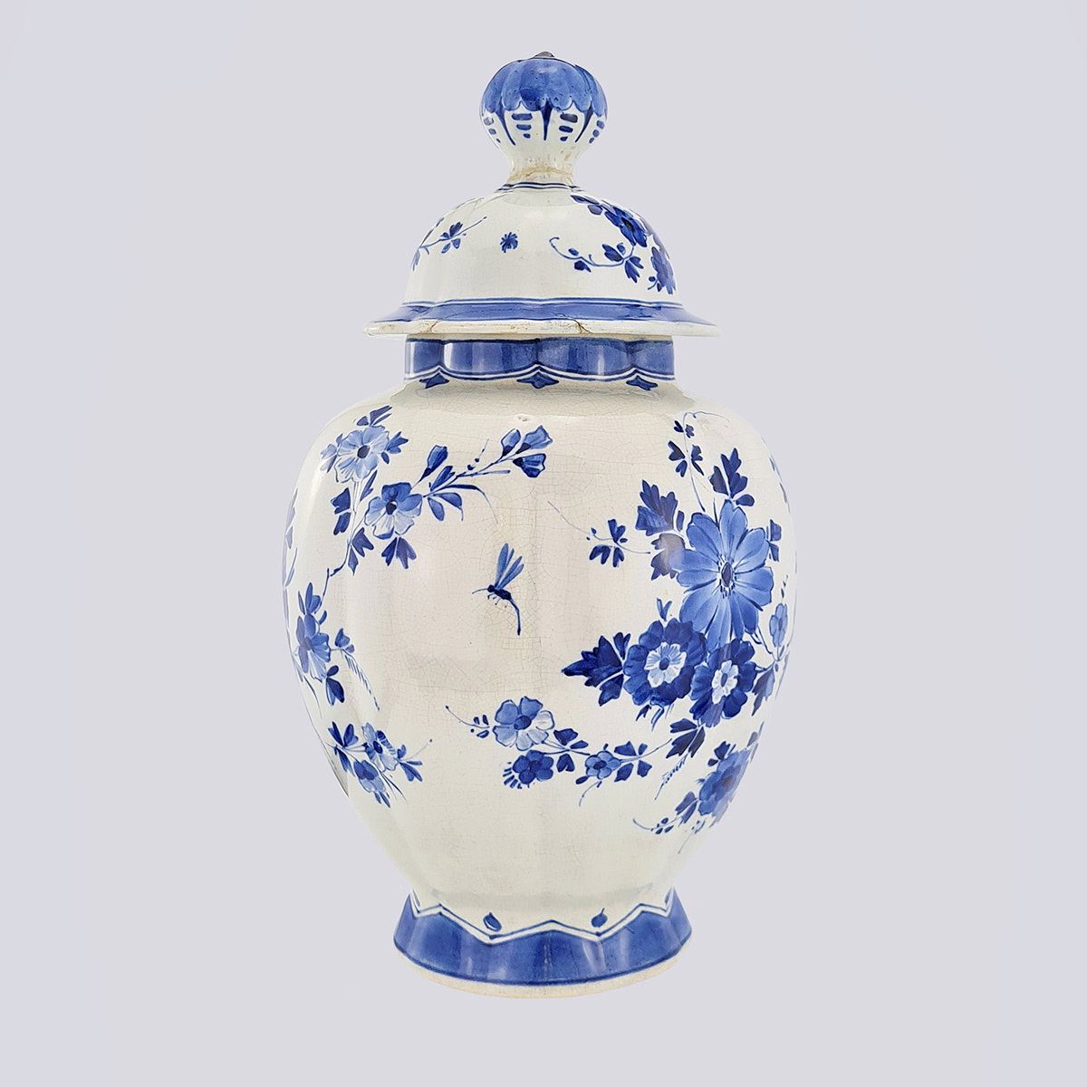Парные керамические вазы с росписью (Голландия, Королевство Нидерландов, 19 век)