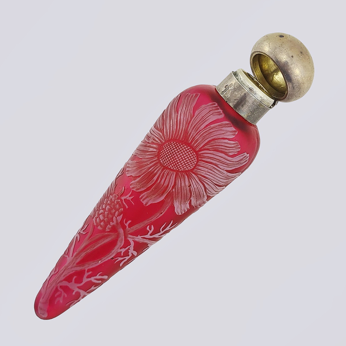 Флакон для духов многослойное стекло серебро 84