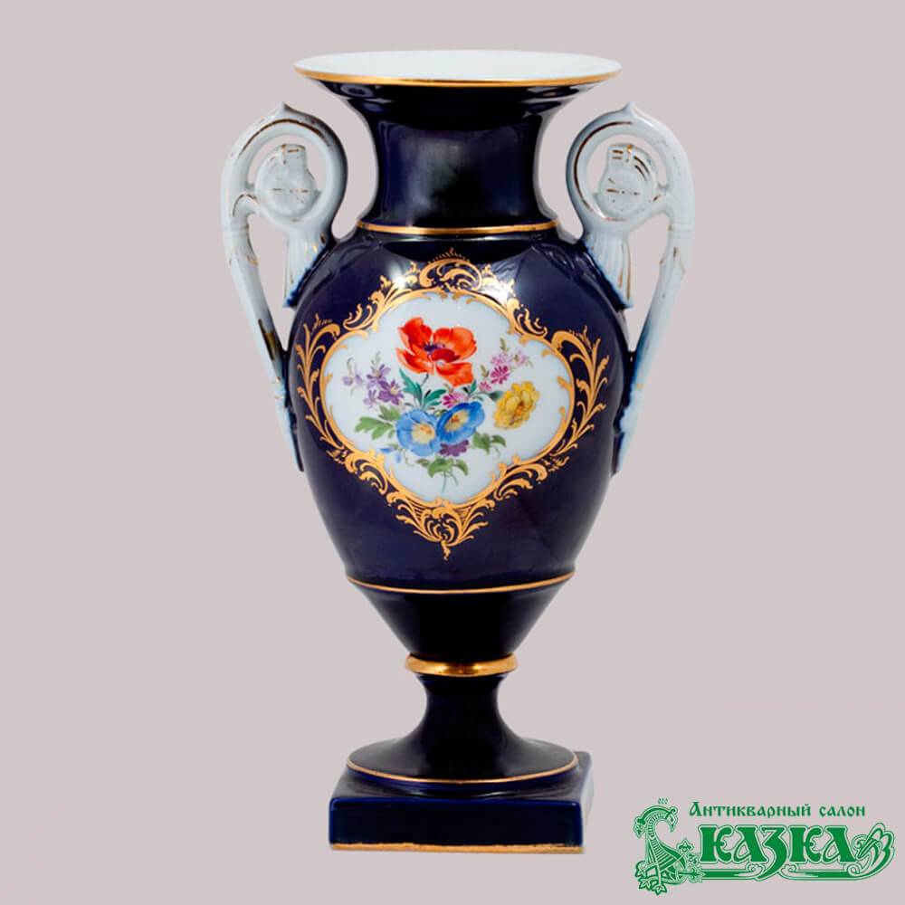 Декоративная ваза из фарфора с росписью 20 век (Мейсен, Германия)