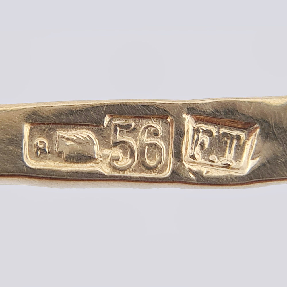 Серьги-подвески «Бантики» из золота 56 пробы с бриллиантами