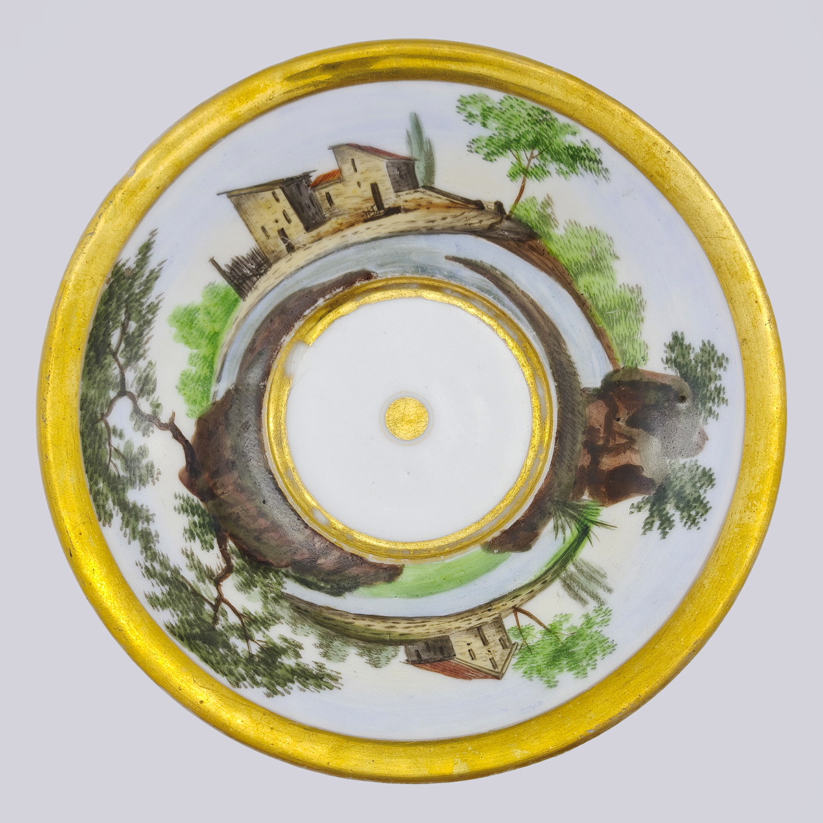 Чайная пара в стиле ампир вид города 