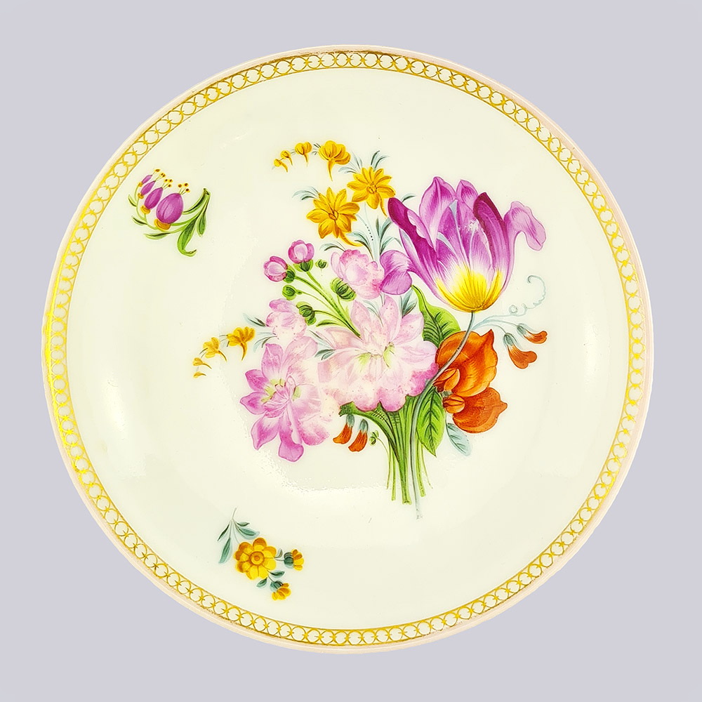 Кофейная пара «Цветы» (1870-е, Фарфоровый завод А. Г. Попова)
