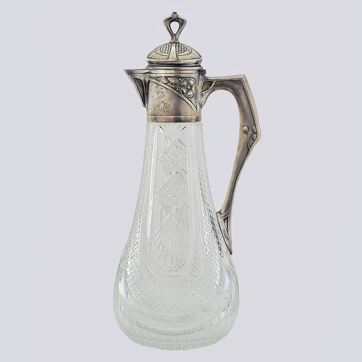 Графин для воды хрусталь серебро 800 пробы в стиле модерн 