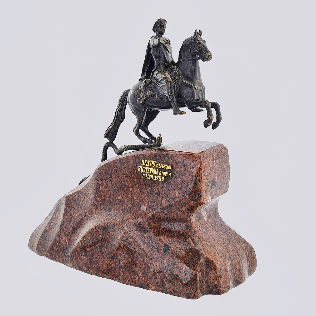 Бронзовая скульптура «Памятник Петру Первому» на камне