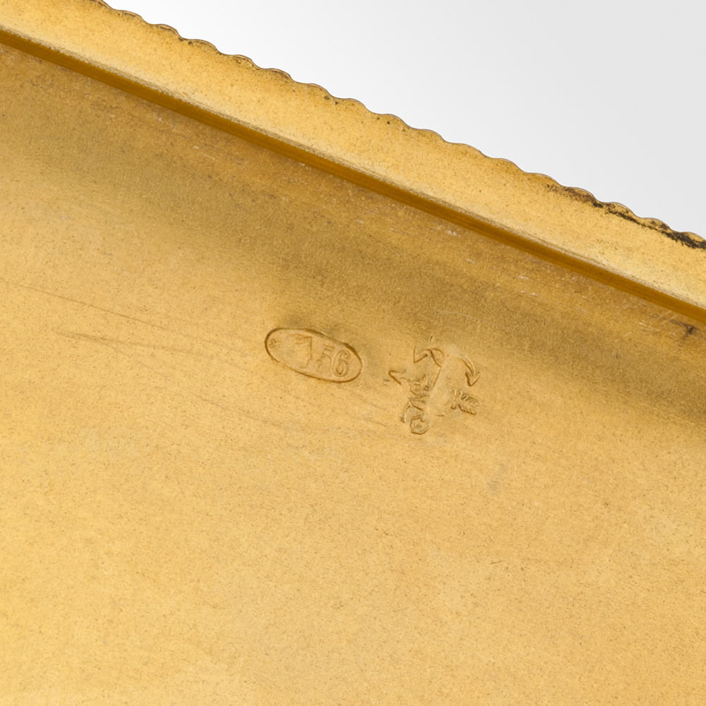 Малый портсигар волна из золота 56 пробы 19 века