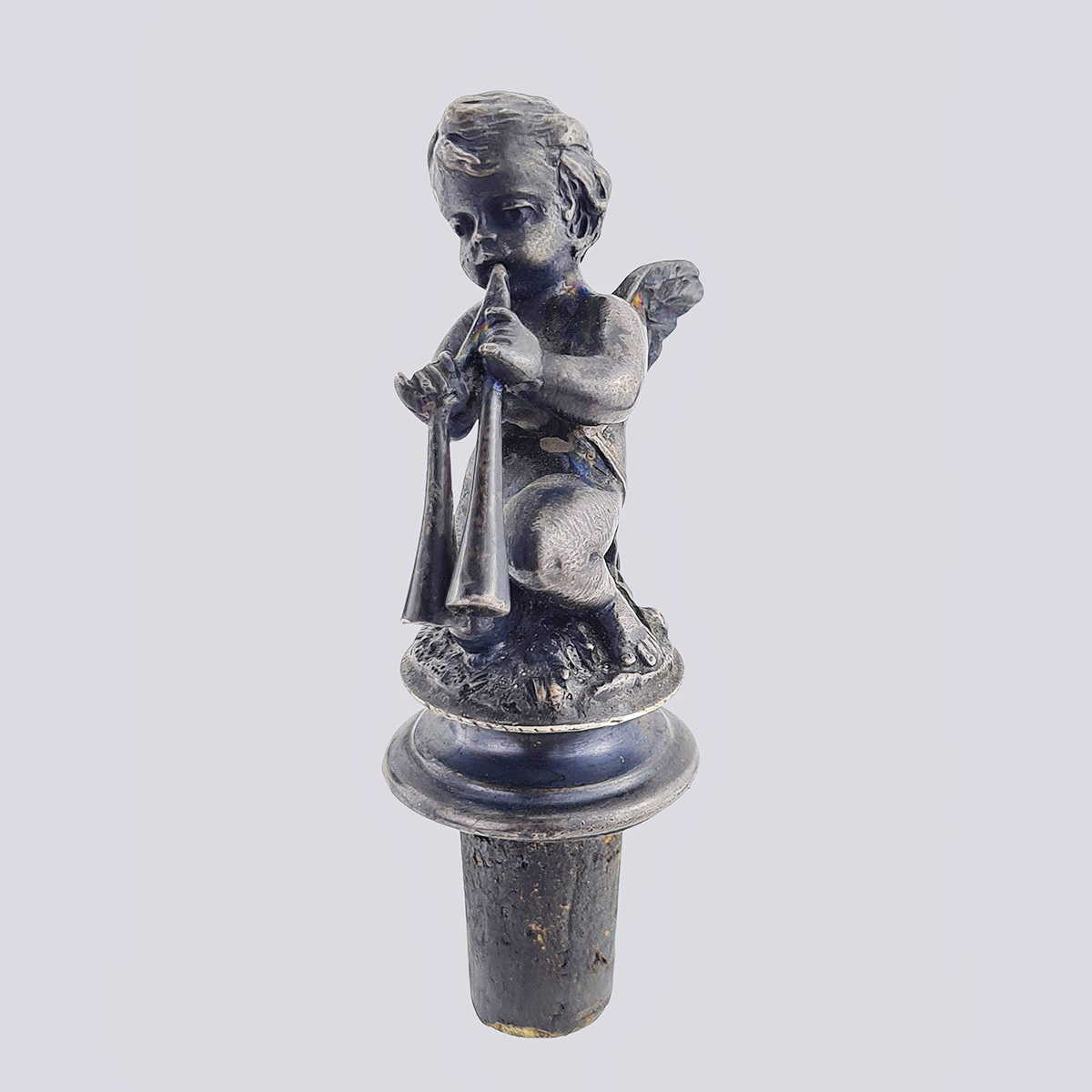 Графин стекло" Нимфа и амур" серебро 875 пробы