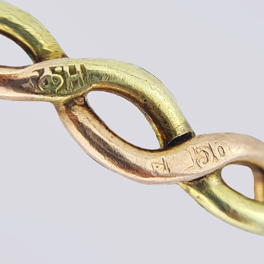 Кольцо из двухцветного золота с бриллиантом старой огранки конца 19 века