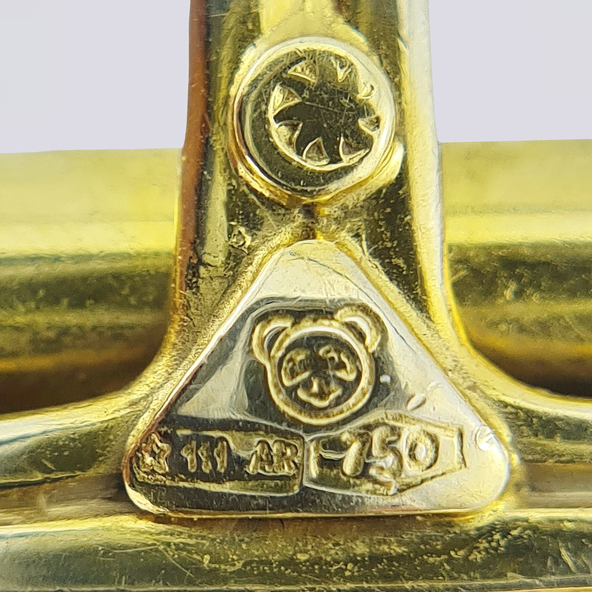 Дутая золотая цепь 750 пробы с кабошонами лазурита (Италия)