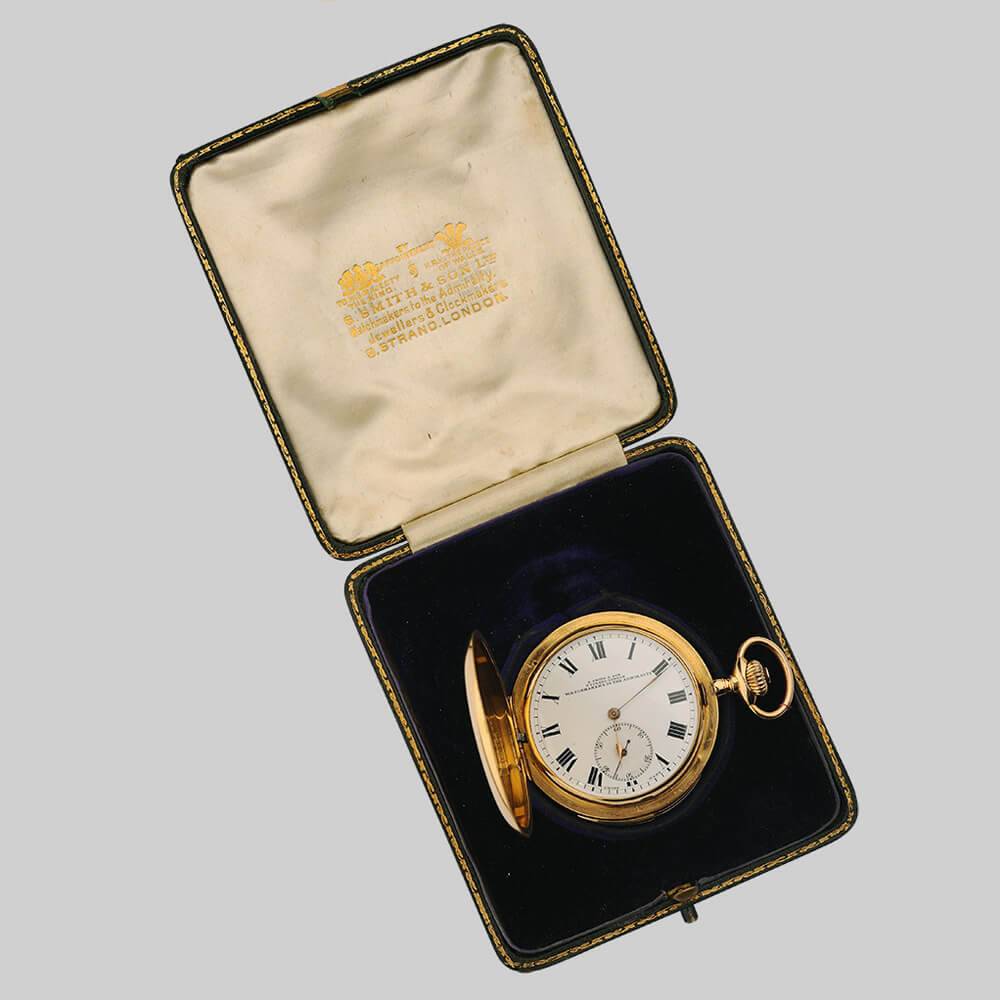 Золотые карманные часы с минутным репетиром S. Smith and Son, Англия 19 век