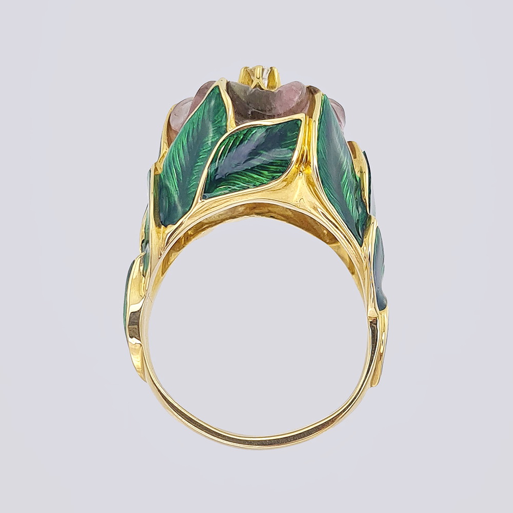 Авторское кольцо «Цветок» из золото 585 пробы