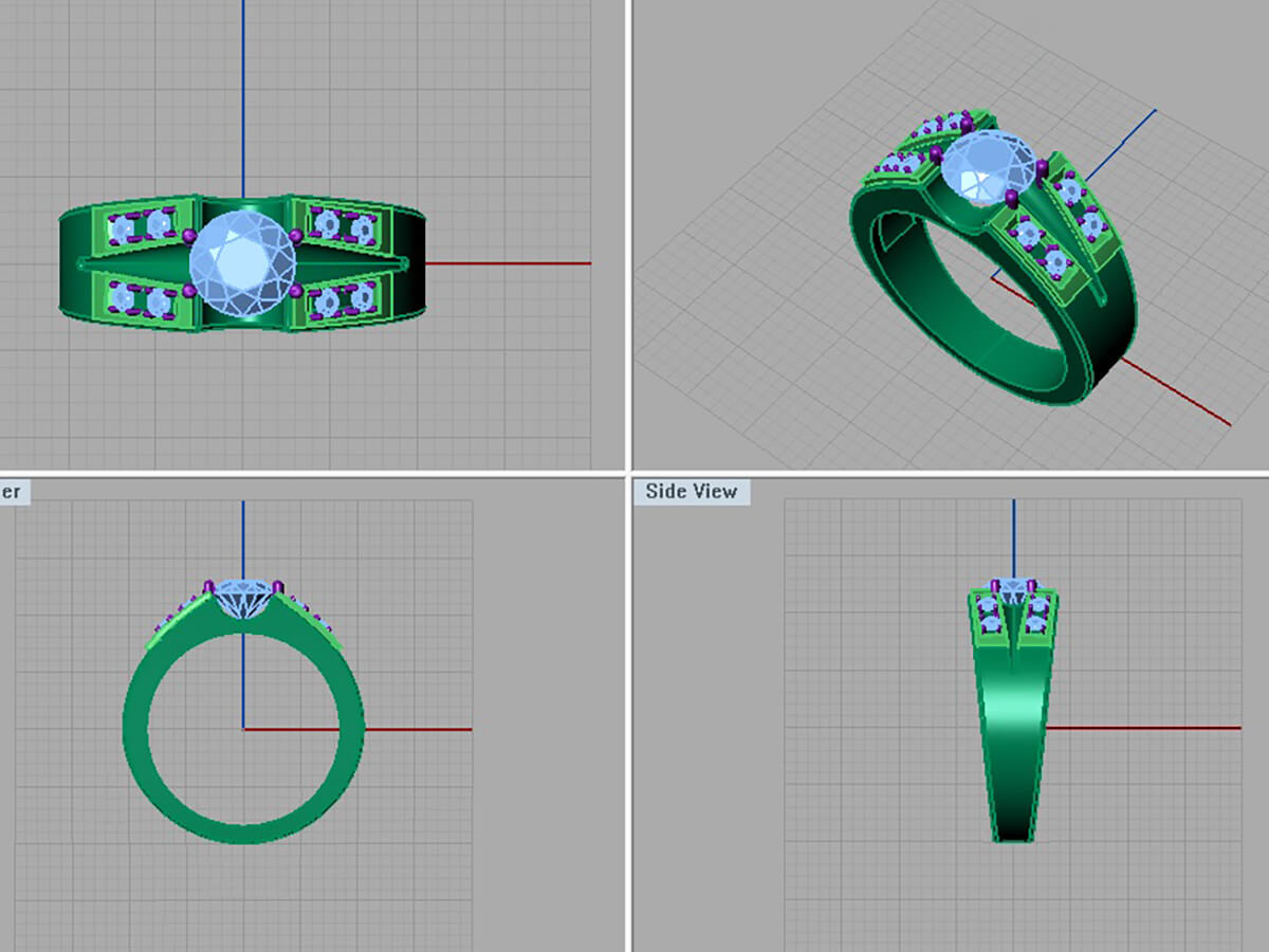 3D-модель кольца с бриллиантами