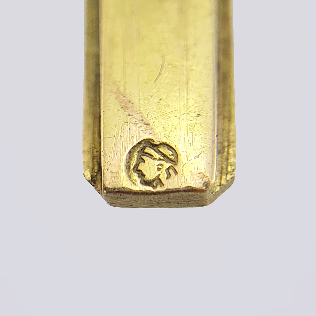 Дутый золотой браслет с алмазами (56 проба, 21 см)