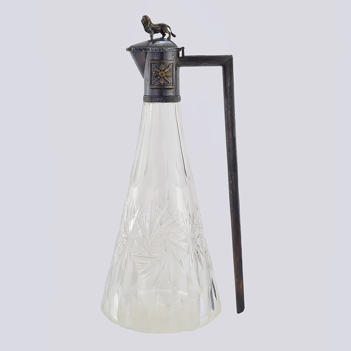 Графин хрусталь с серебром 84 пробы " Лев"