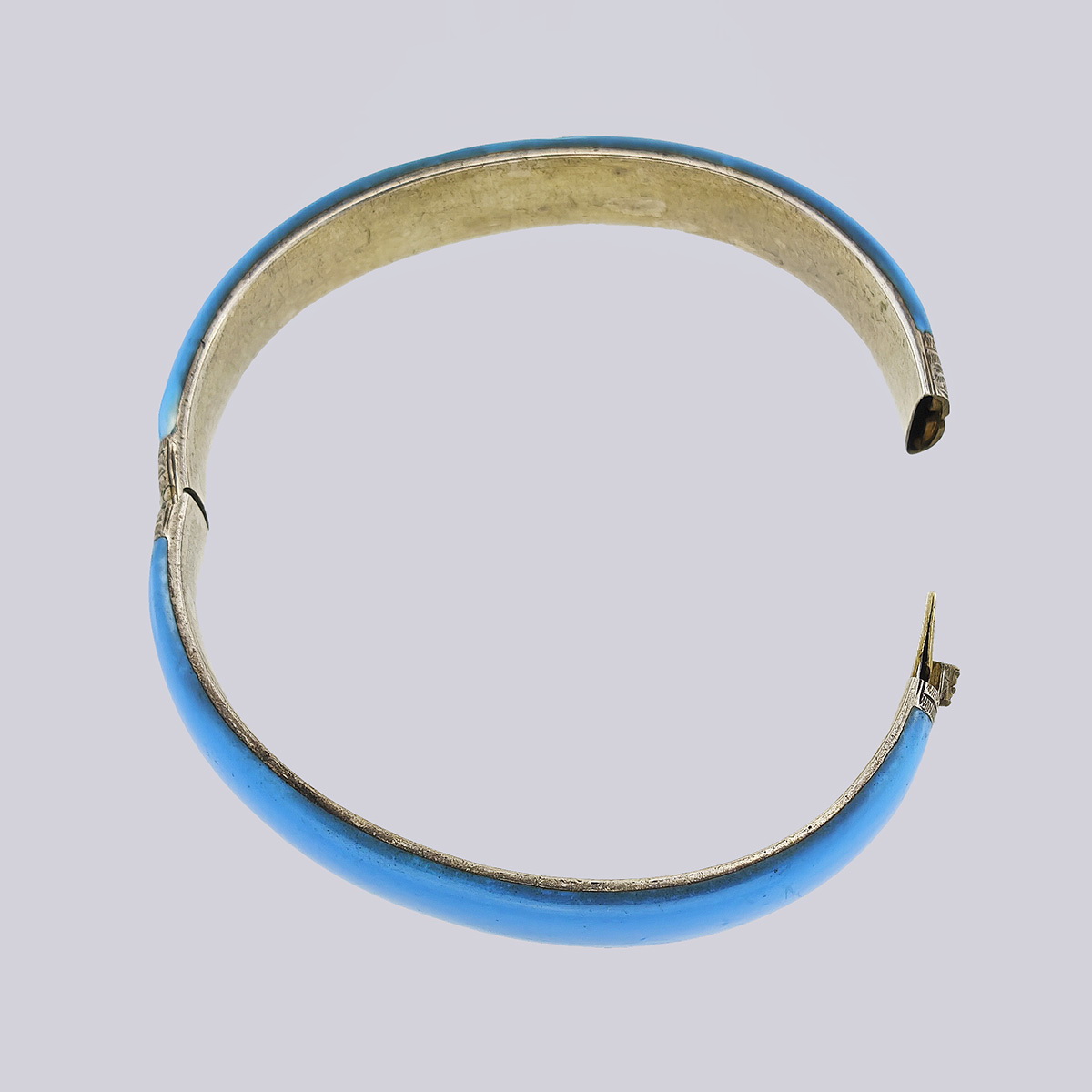 Комплект из броши, браслета и серёг в бирюзовой эмали «Колоски» с речным жемчугом