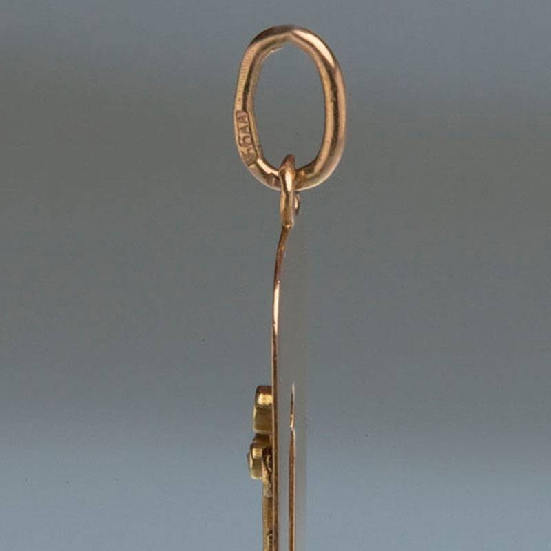 Подвеска «Лира» c рубином и алмазами из золота 56 пробы 19 века
