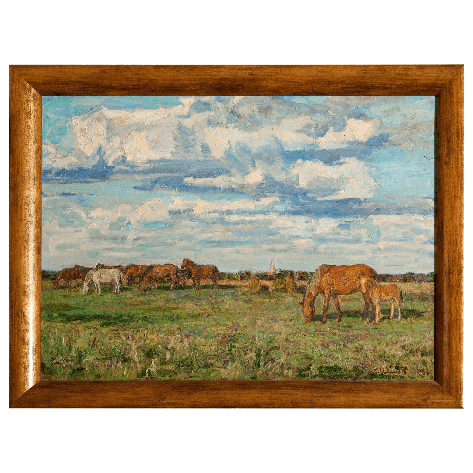 Картина «Лошади на поле» художник А. Иванов, 1988 г., холст, масло купить в  Москве