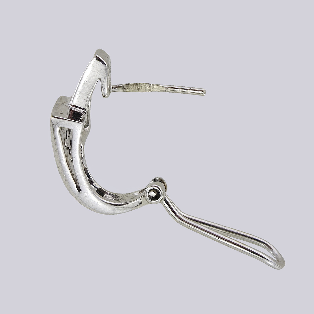 СЕРЬГИ БЕЛОЕ ЗОЛОТО 585 ПРОБЫ С ЧЕРНЫМИ И БЕЛЫМИ БРИЛЛИАНТАМИ