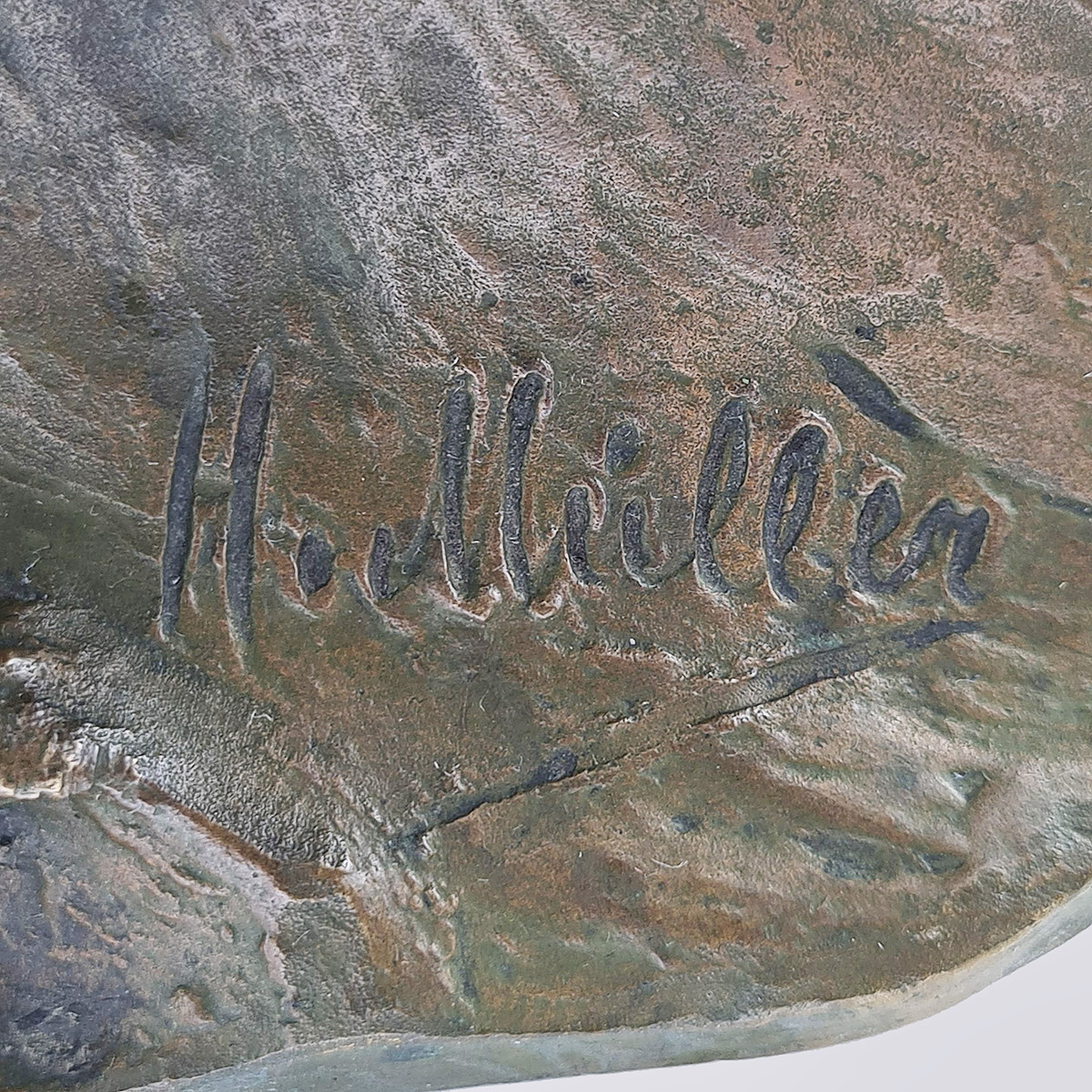 Письменный прибор с тритонами из бронзы 19 века (H. MuIler, Австрия)