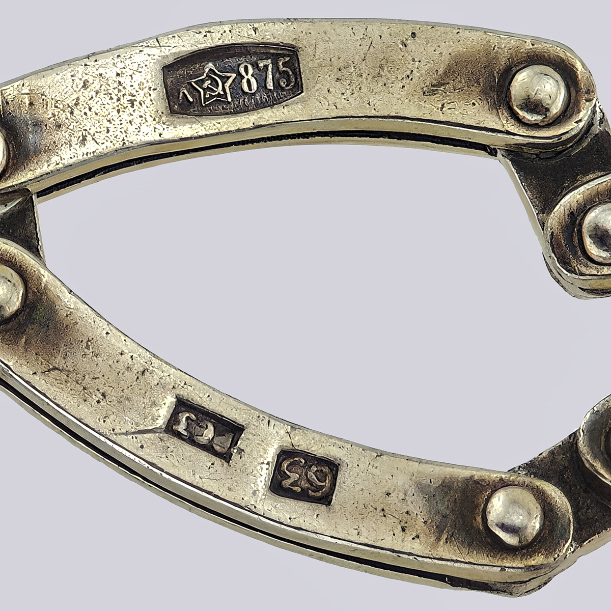 Браслет из серебра с горным хрусталем периода СССР