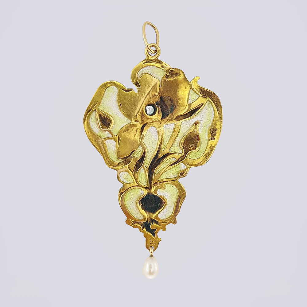 Подвеска в стиле модерн «Цветок нарцисса» из золота 585 пробы