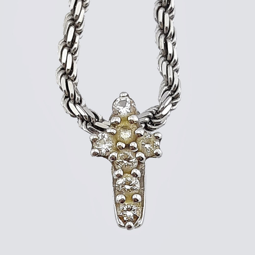 Цепочка с крестиком из золота 750 пробы с бриллиантами