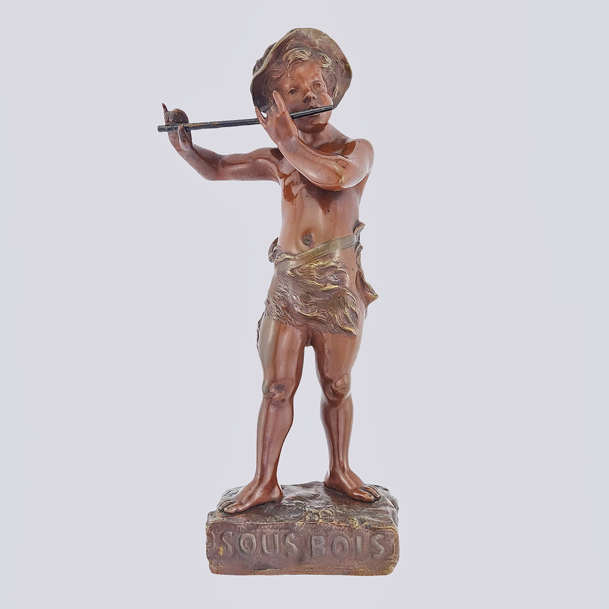 Статуэтка «Мальчик с флейтой» из бронзы 19 века