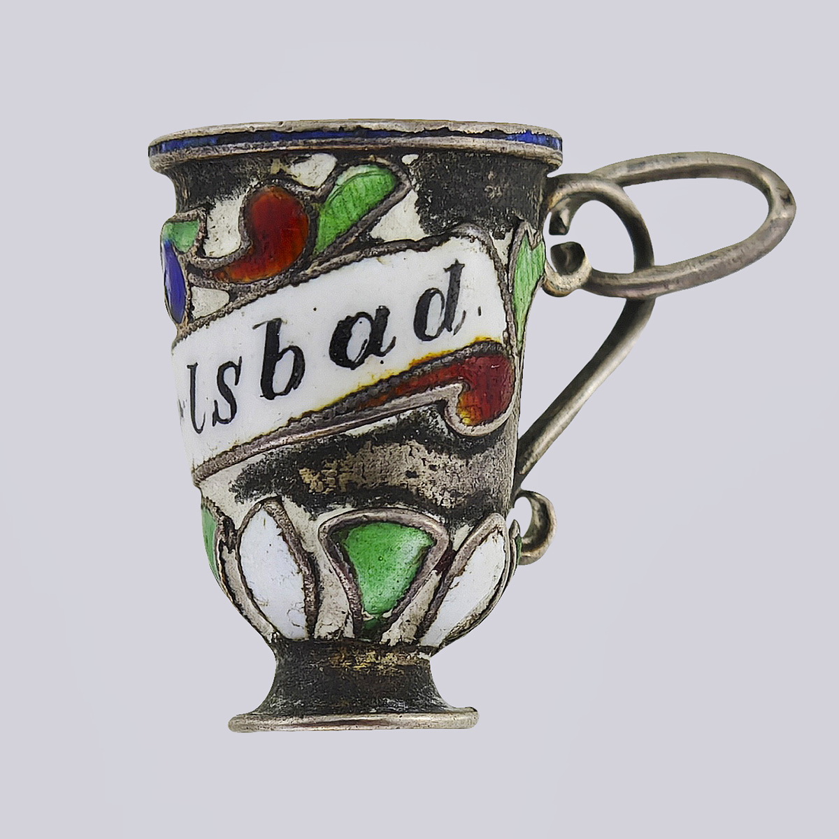 Брелок подвеска кружка  перегородчатая эмаль Karlsbad