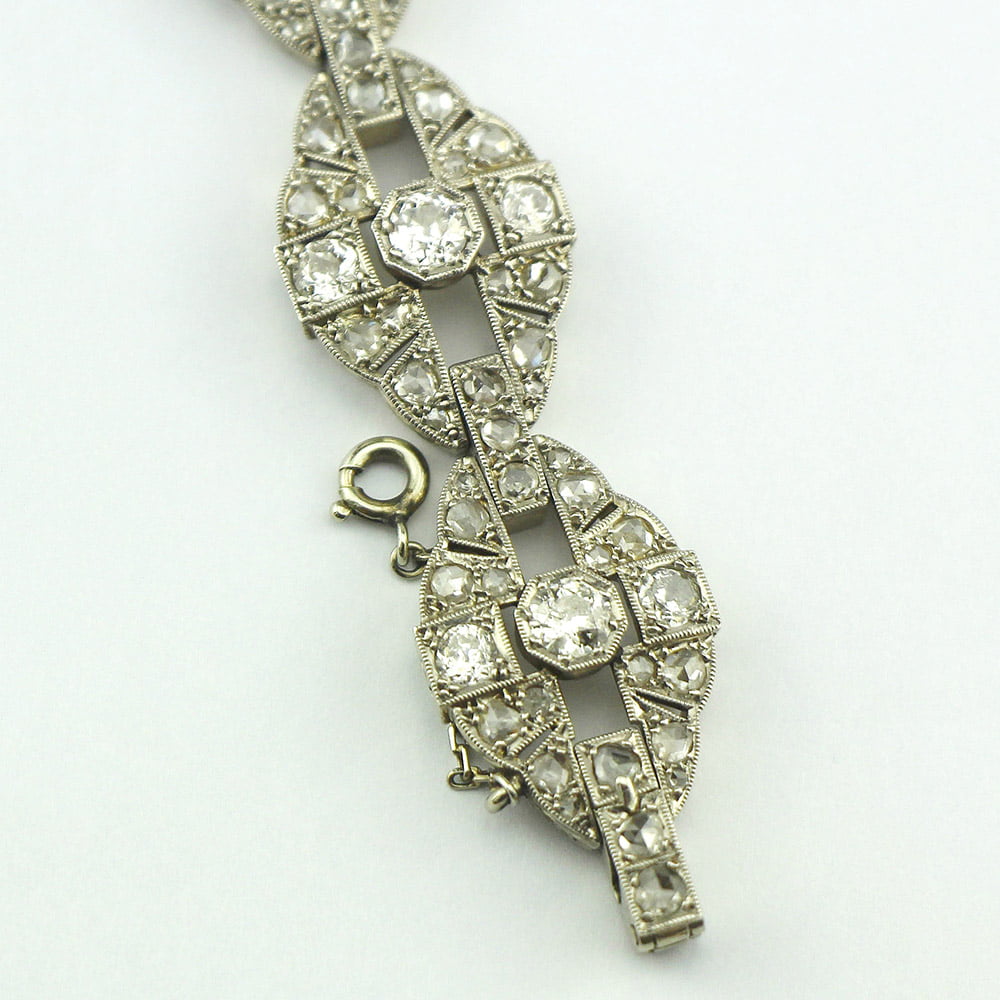 Браслет с бриллиантами и алмазами из платины 950 пробы 20 века
