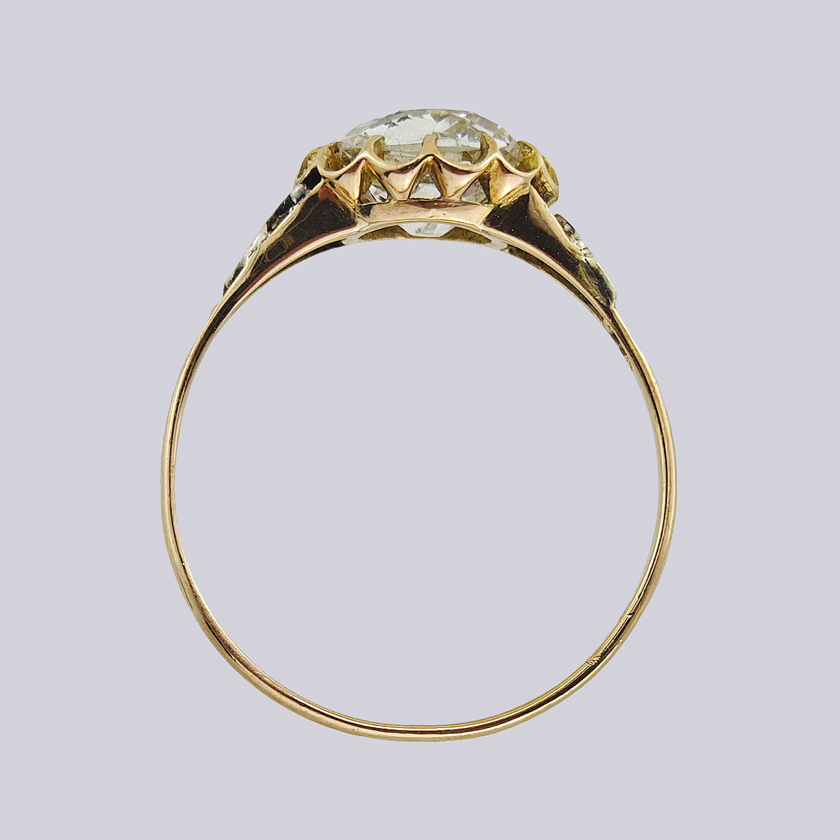 Кольцо из золота и серебра 585-й и 875-й проб с бриллиантом