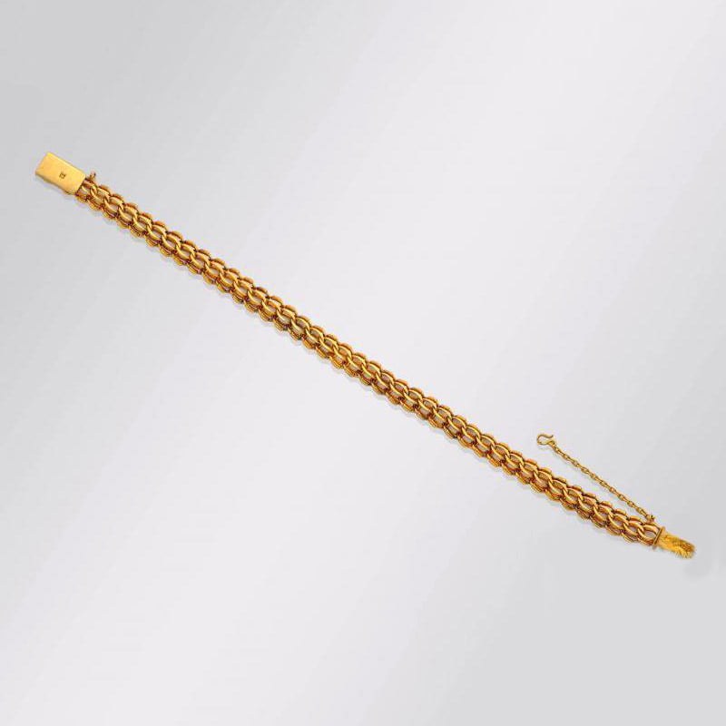 Старинный объёмный плетённый браслет из золота 56 пробы