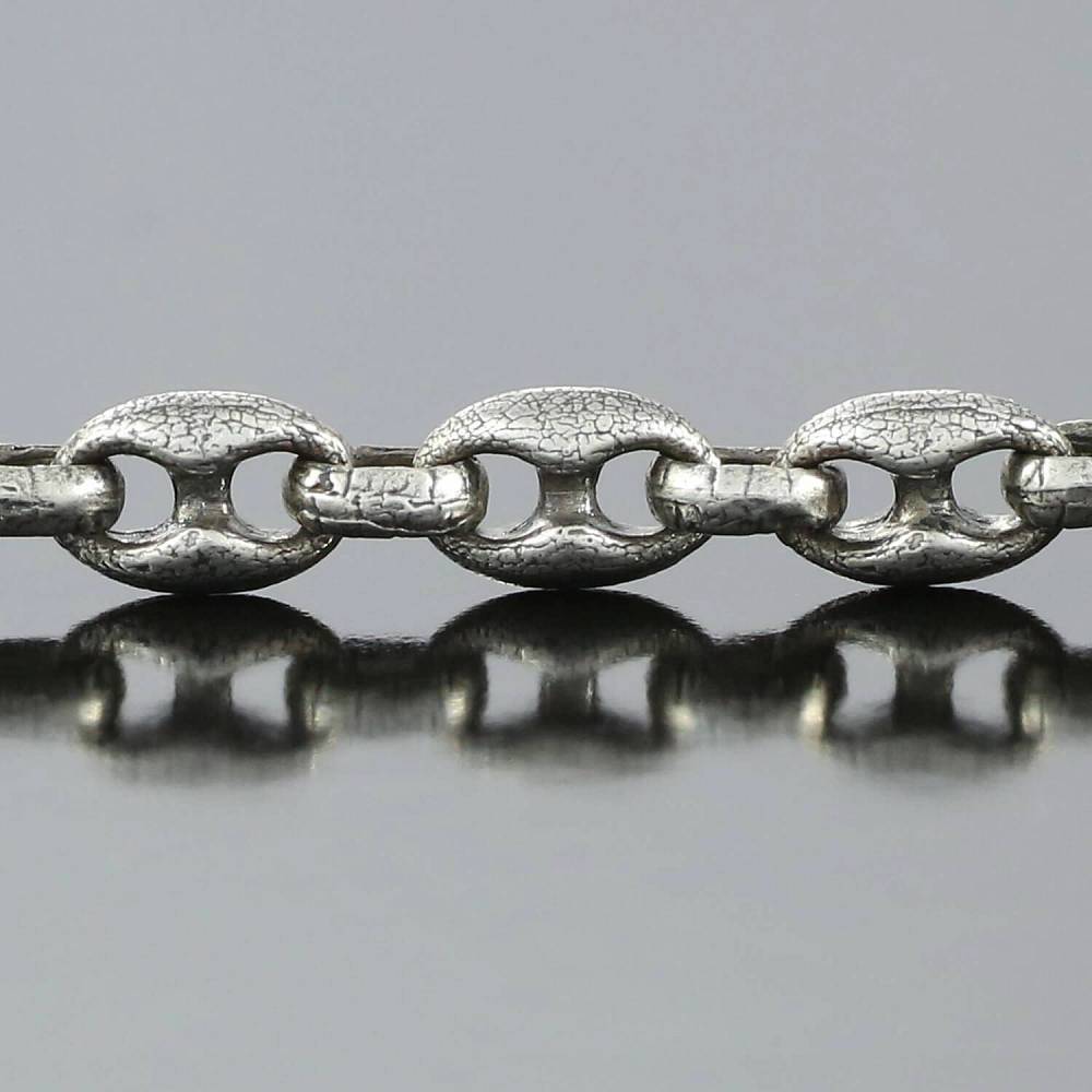 Авторская мужская цепь с «кракелюрами» 62 см из серебра 875 пробы