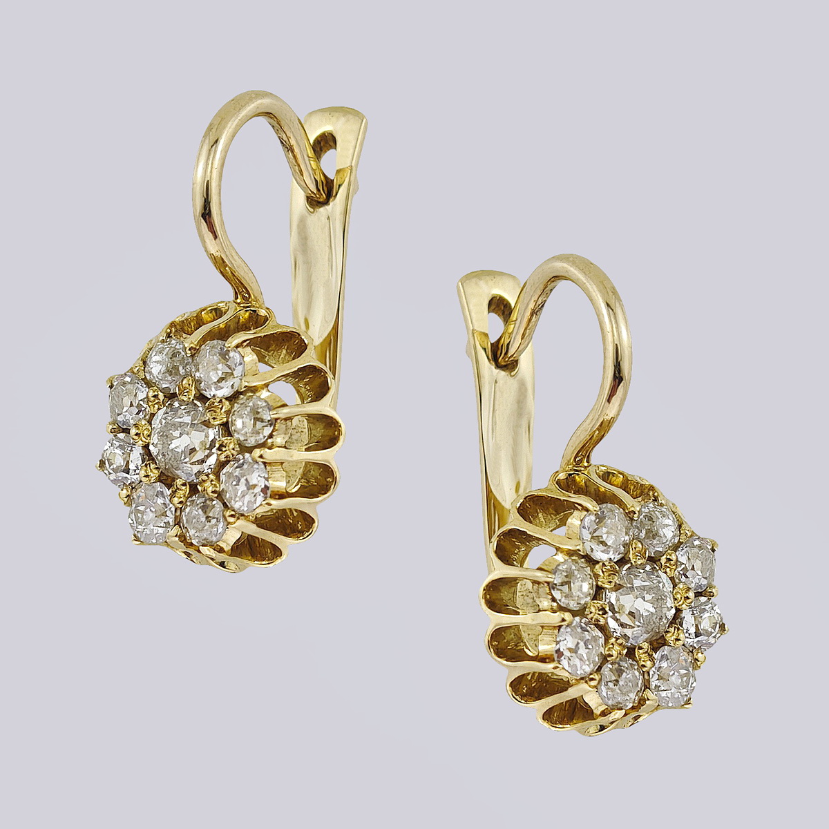 Серьги-малины из золота 585-й пробы