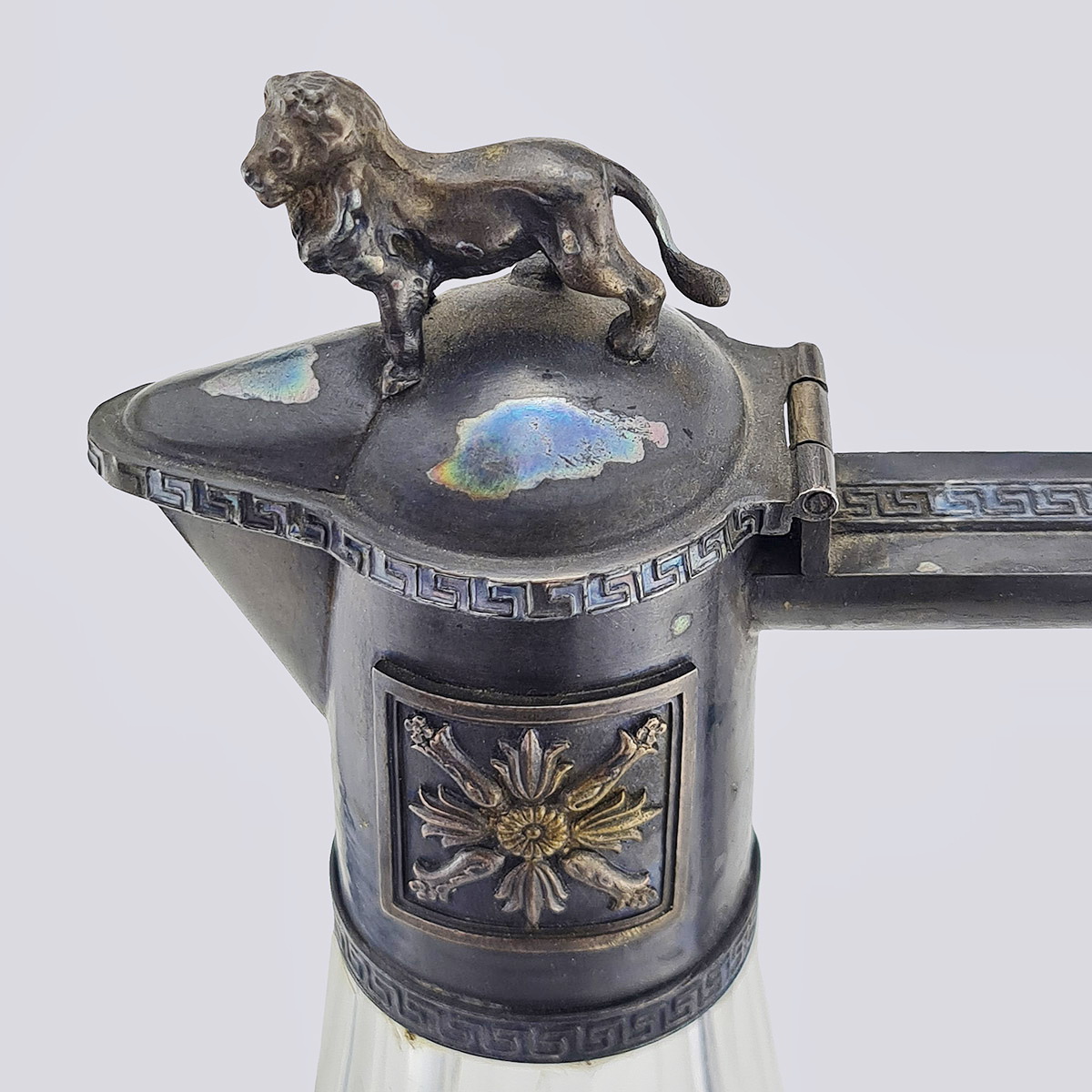 Графин хрусталь с серебром 84 пробы " Лев"