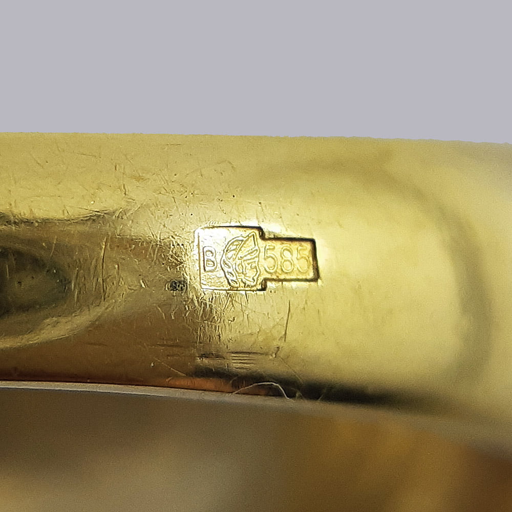 Золотой мужской перстень с бриллиантами (585 проба, 19 век)